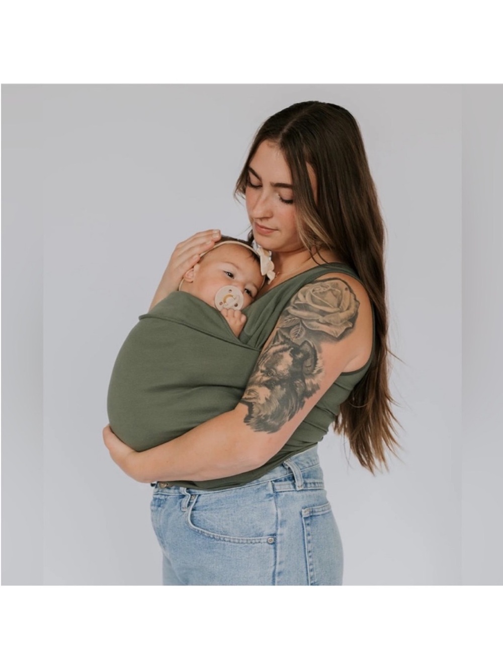 Lalabu Soothe Baby Carry Sleeveless Shirt size large in‎ Fern Green